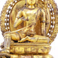 A solemn gilt bronze statue of green Tara