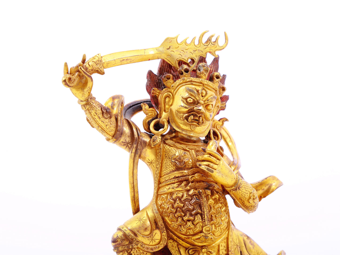 A serene gilt bronze Vajra statue