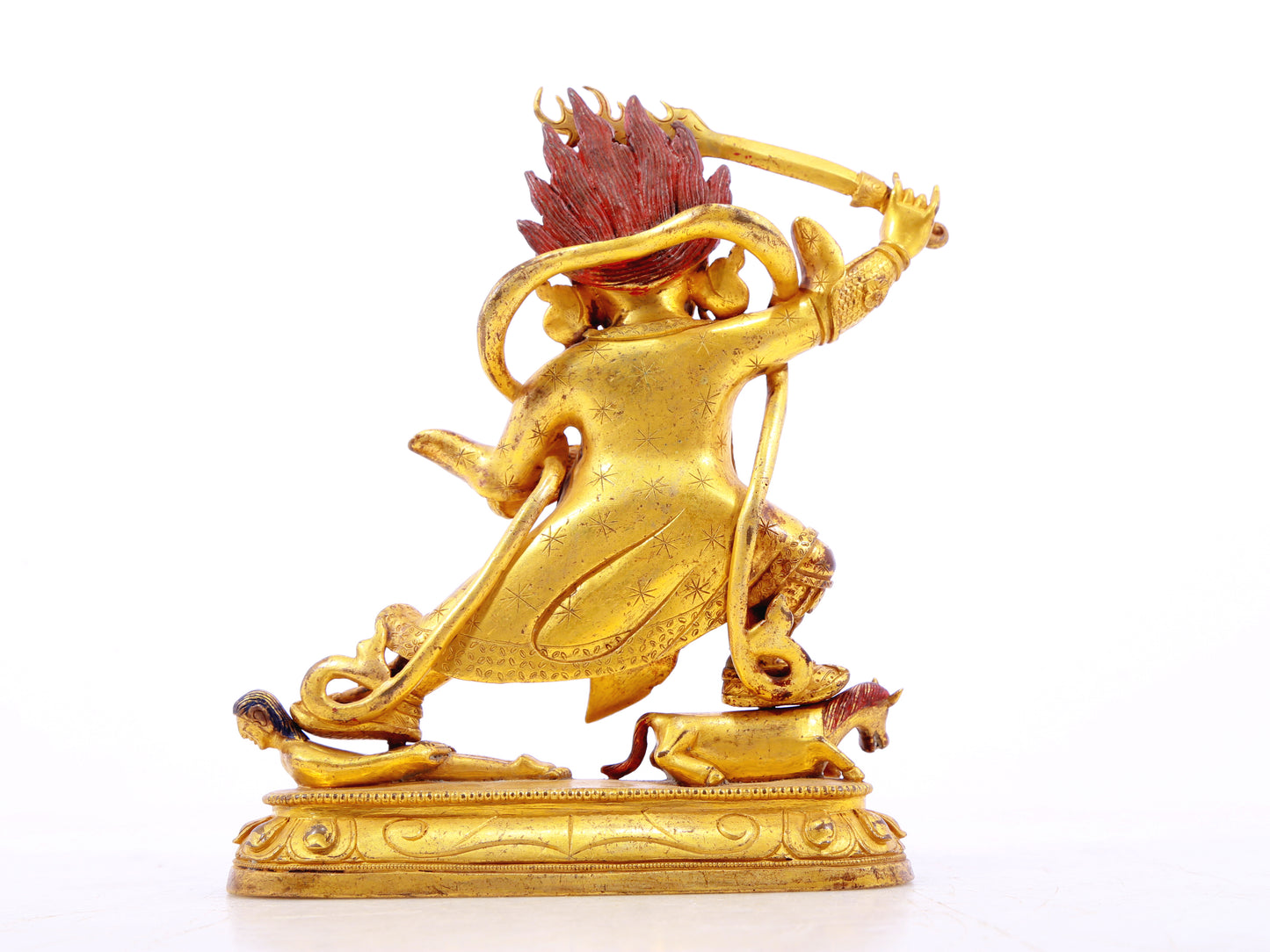 A serene gilt bronze Vajra statue