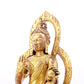 A solemn gilt bronze statue of Tara