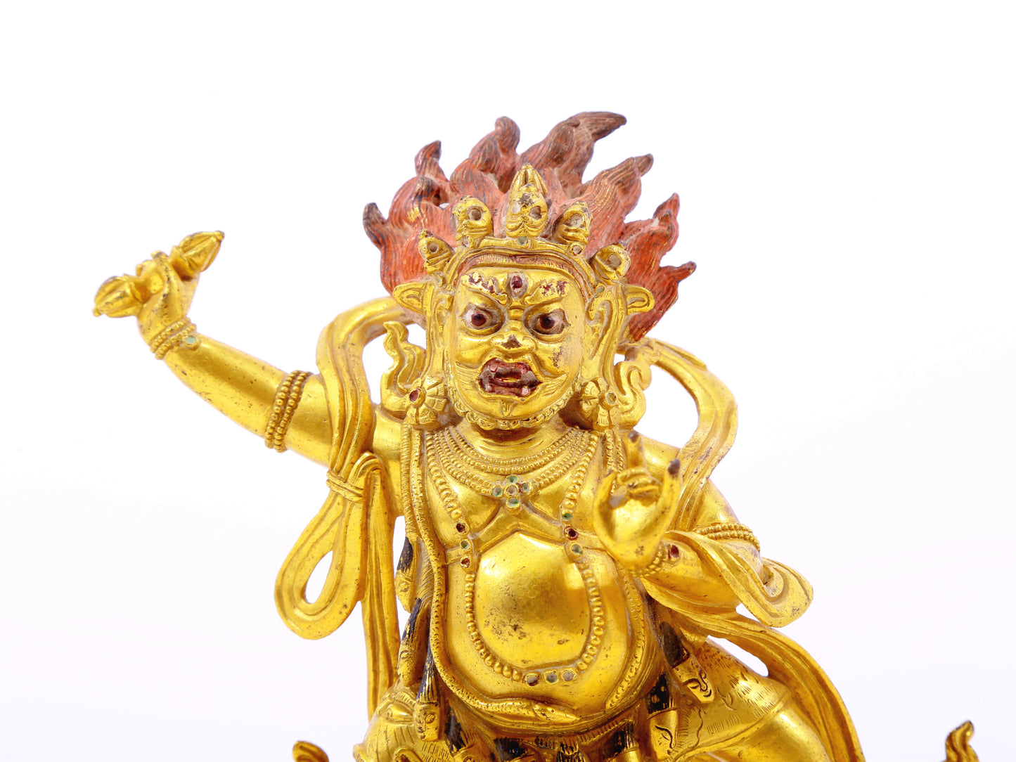 A serene gilt bronze Vajra statue