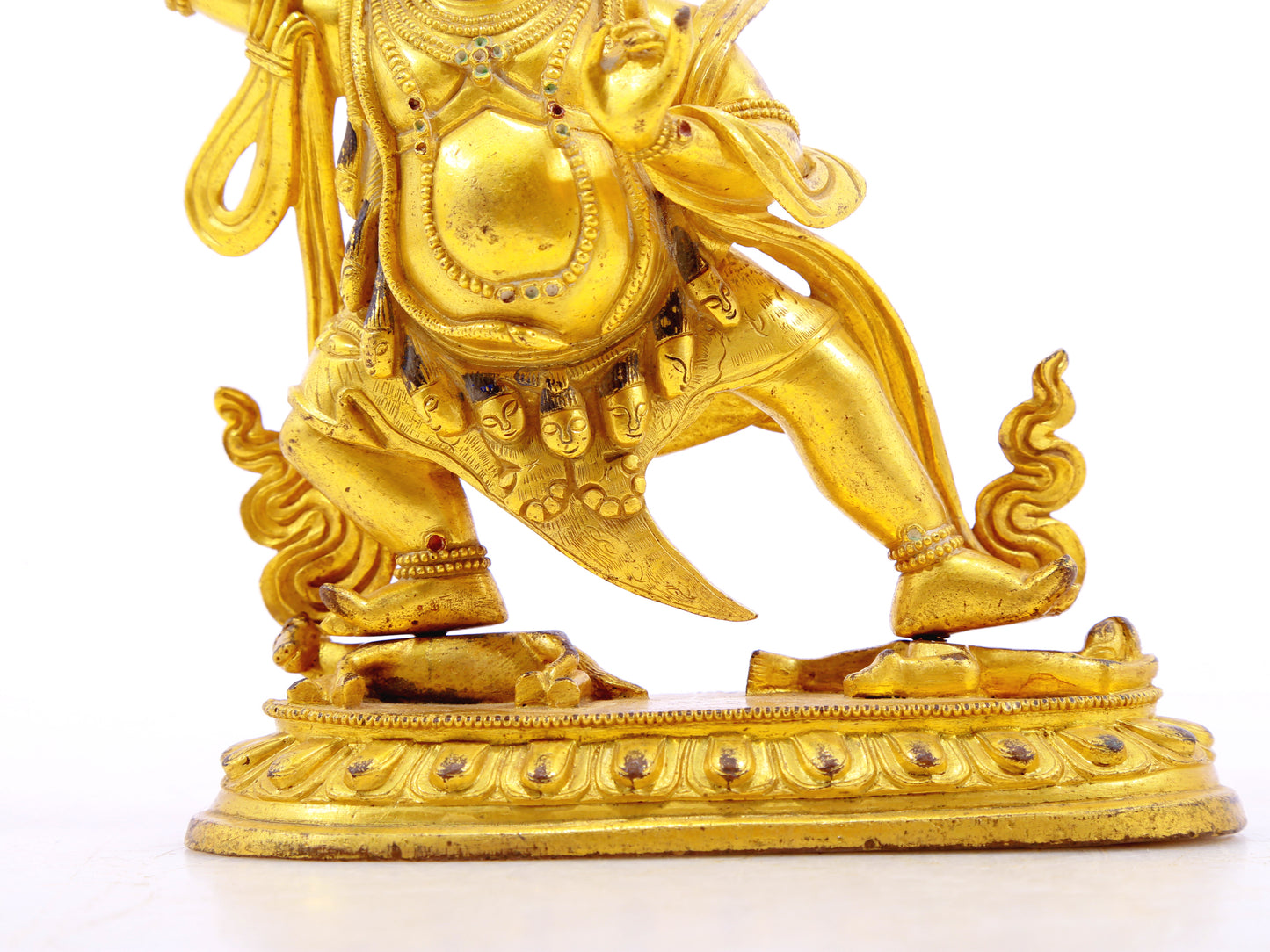 A serene gilt bronze Vajra statue