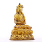 A serene gilt bronze statue of Amitayus Buddha