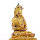 A serene gilt bronze statue of Amitayus Buddha