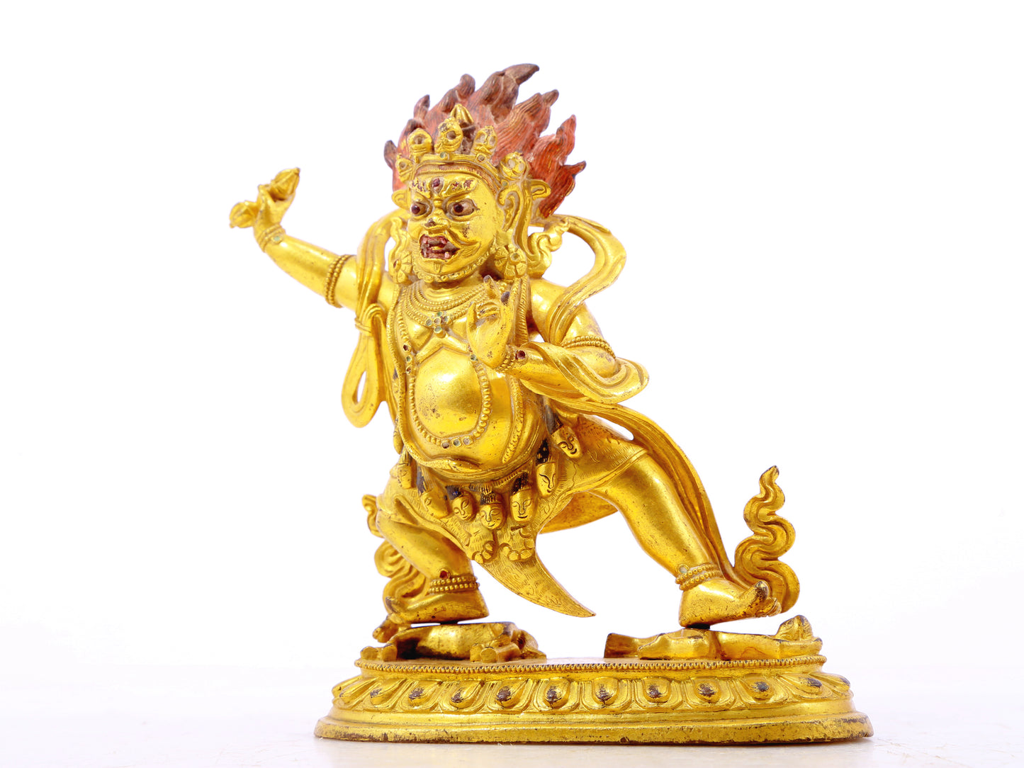 A serene gilt bronze Vajra statue