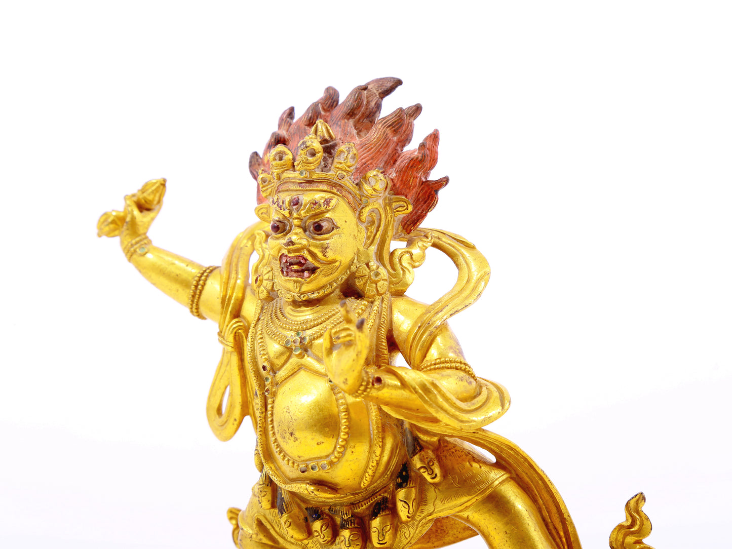 A serene gilt bronze Vajra statue