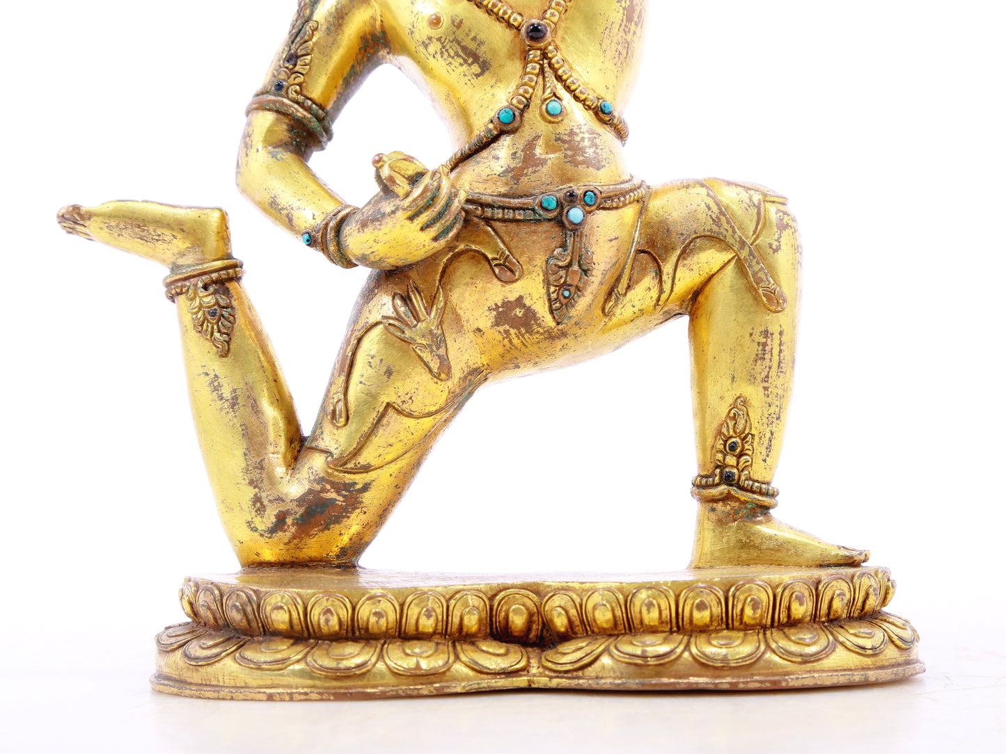 A serene gilt bronze Vajra statue