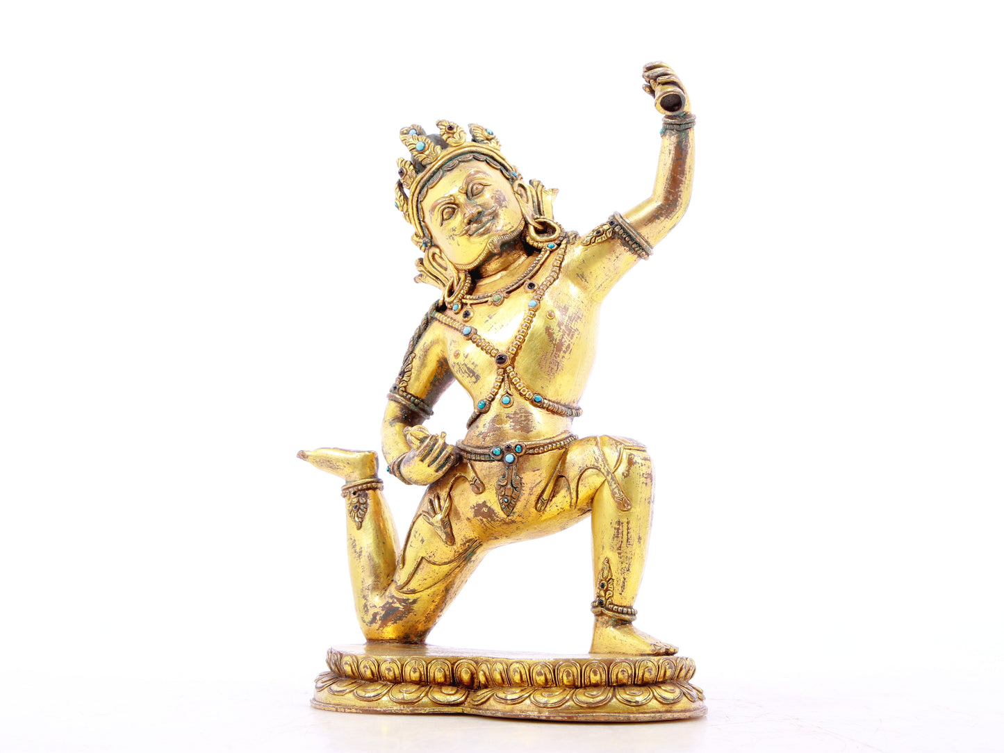 A serene gilt bronze Vajra statue