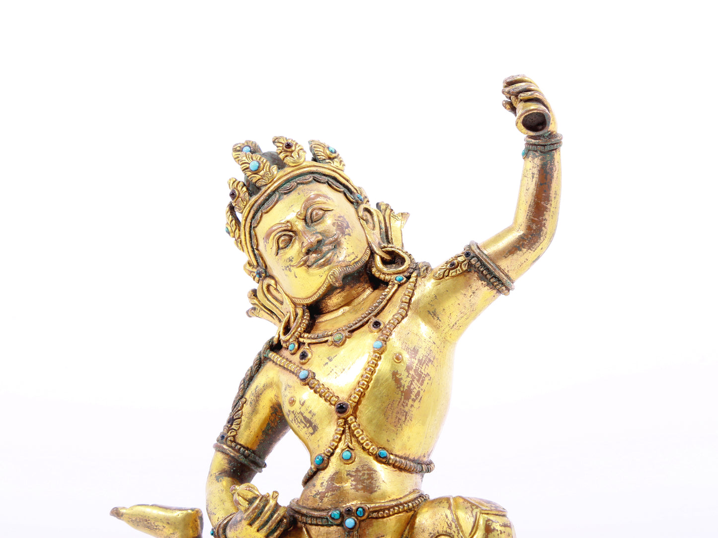 A serene gilt bronze Vajra statue