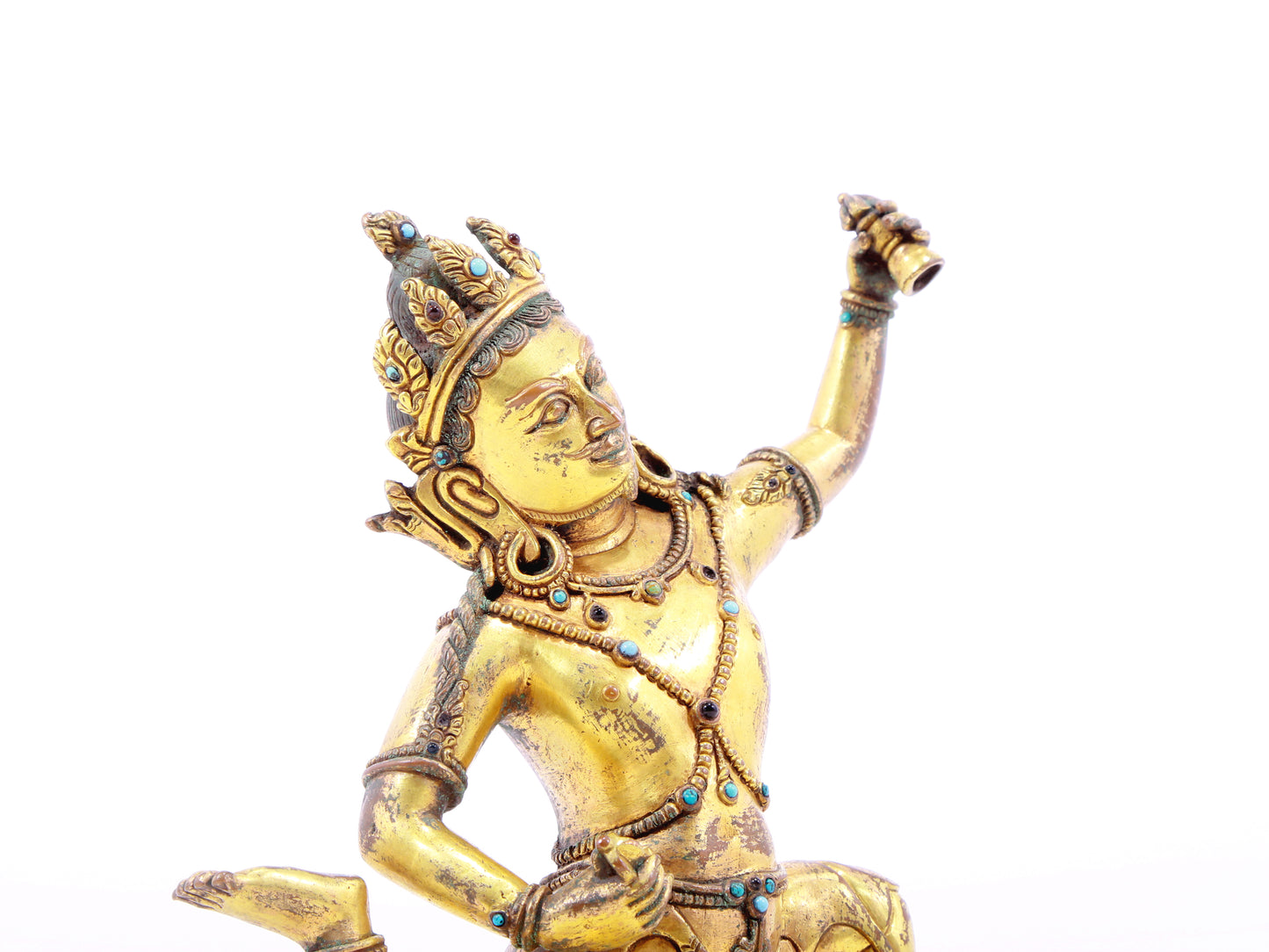 A serene gilt bronze Vajra statue