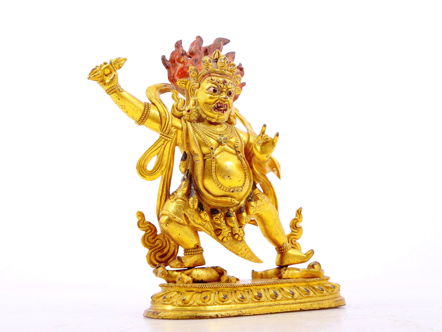 A serene gilt bronze Vajra statue