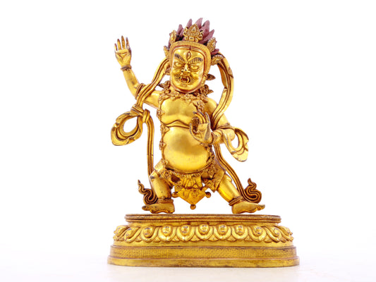 A serene gilt bronze Vajra statue