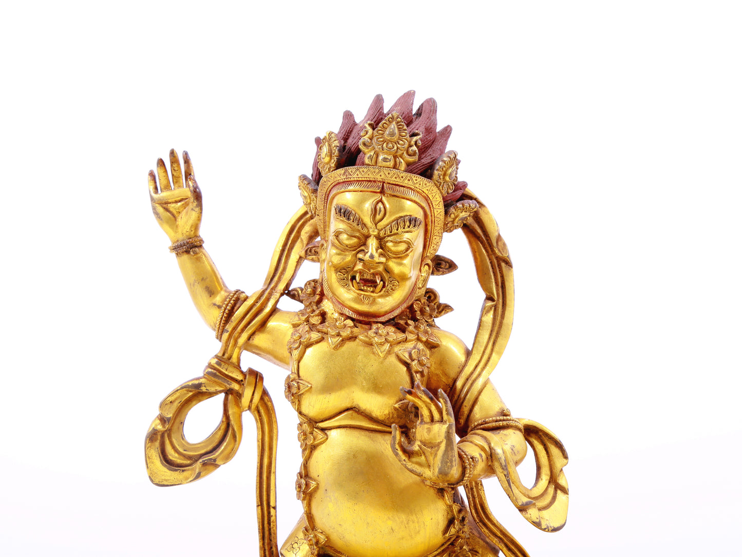 A serene gilt bronze Vajra statue