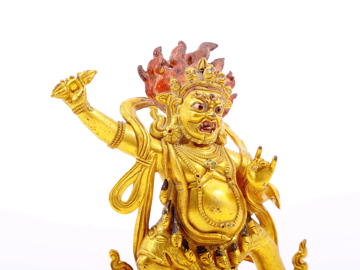 A serene gilt bronze Vajra statue