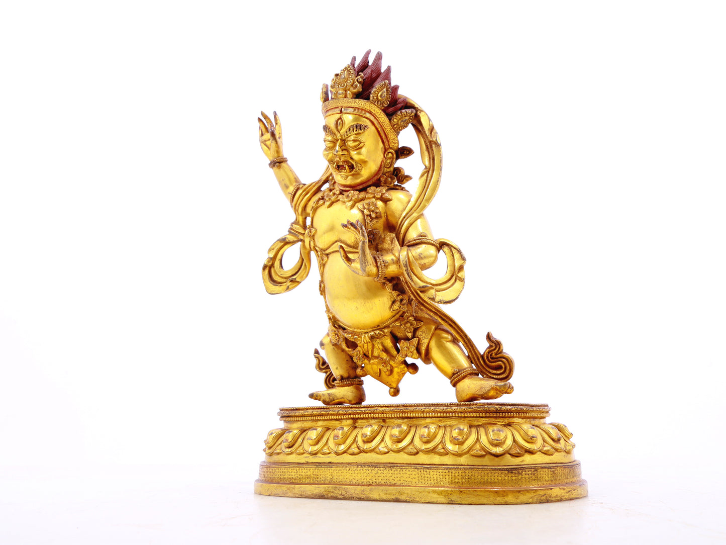 A serene gilt bronze Vajra statue