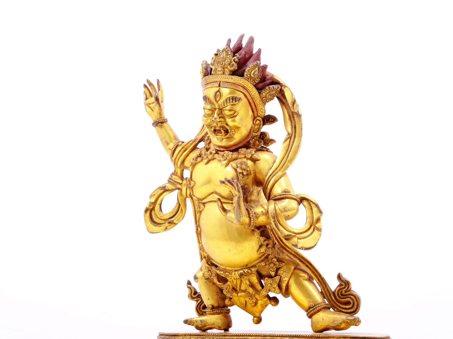 A serene gilt bronze Vajra statue