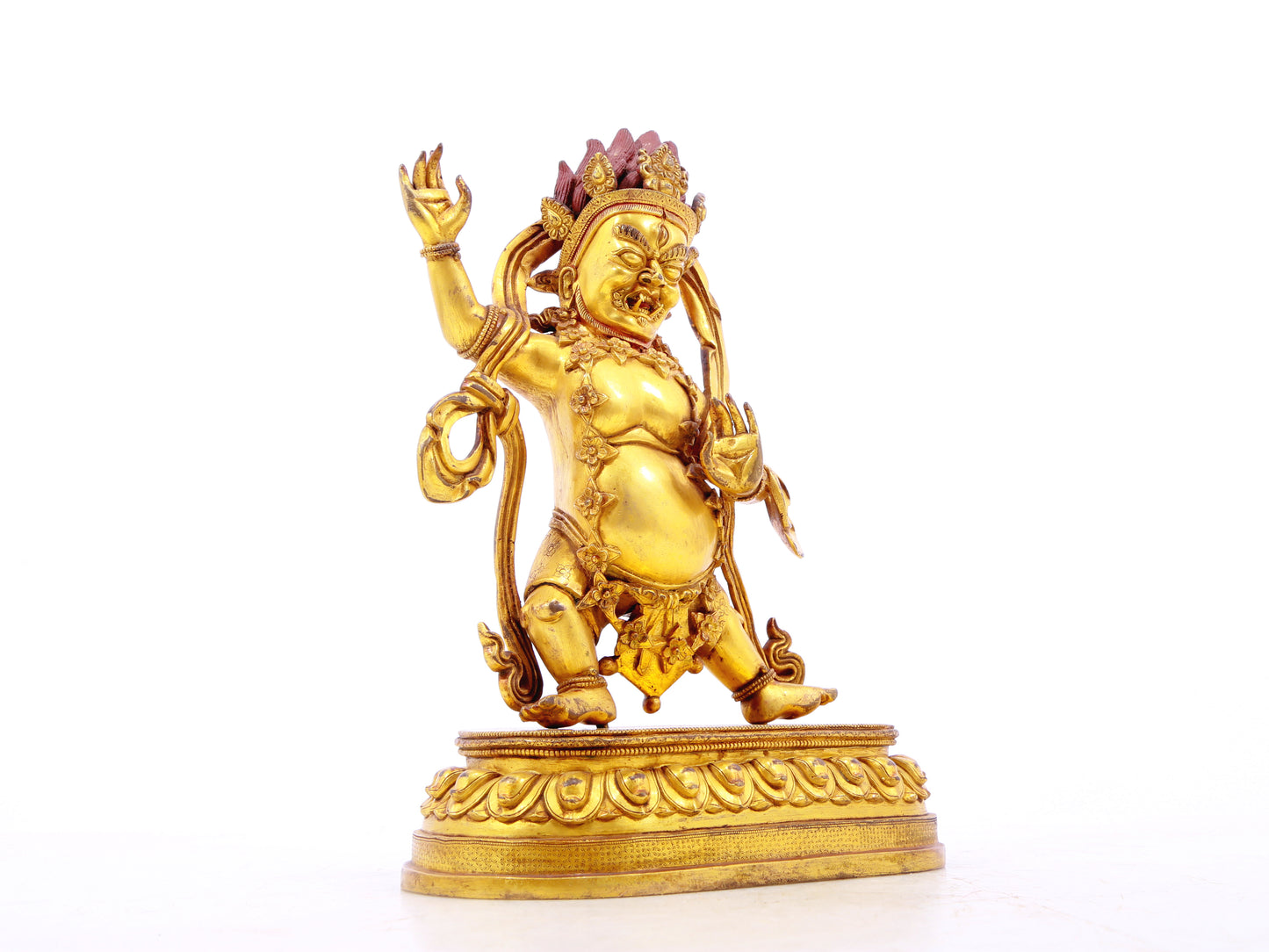 A serene gilt bronze Vajra statue