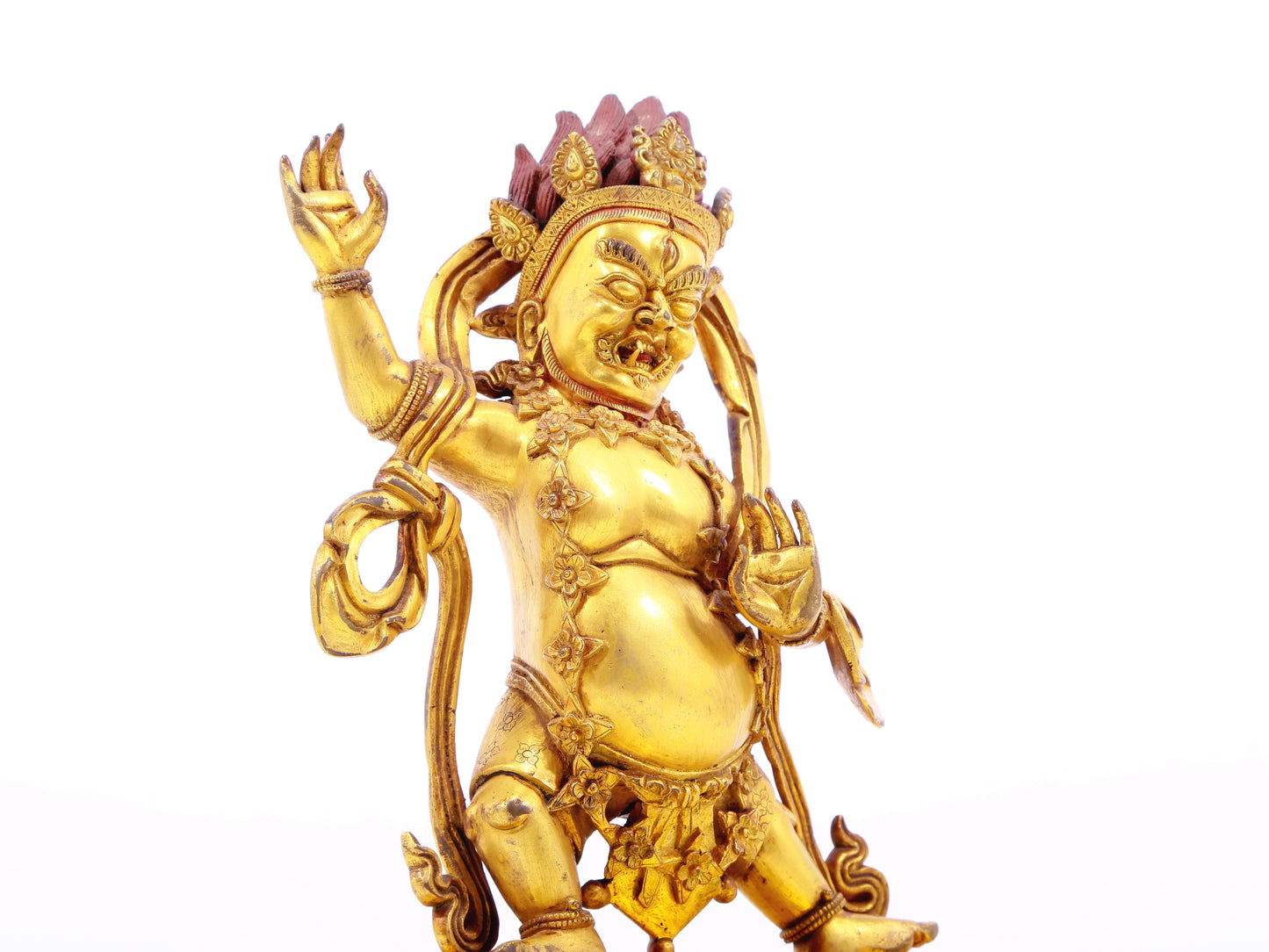 A serene gilt bronze Vajra statue