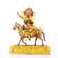 A serene gilt bronze equestrian statue of the God of Wealth