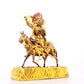 A serene gilt bronze equestrian statue of the God of Wealth