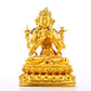 A serene gilt bronze statue of Manjushri Bodhisattva