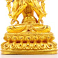 A serene gilt bronze statue of Manjushri Bodhisattva