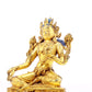 A serene gilt bronze statue of green Tara