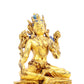 A serene gilt bronze statue of green Tara