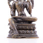 A serene alloy bronze inlaid silver-green Tara statue