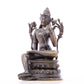 A serene alloy bronze inlaid silver-green Tara statue