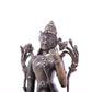 A serene alloy bronze inlaid silver-green Tara statue