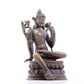 A serene alloy bronze inlaid silver-green Tara statue