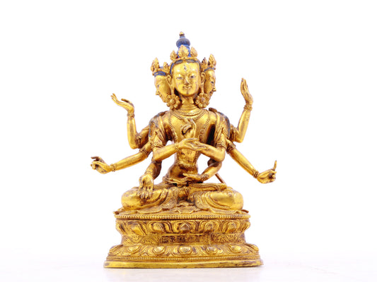 A serene gilt bronze statue of Bodhisattva