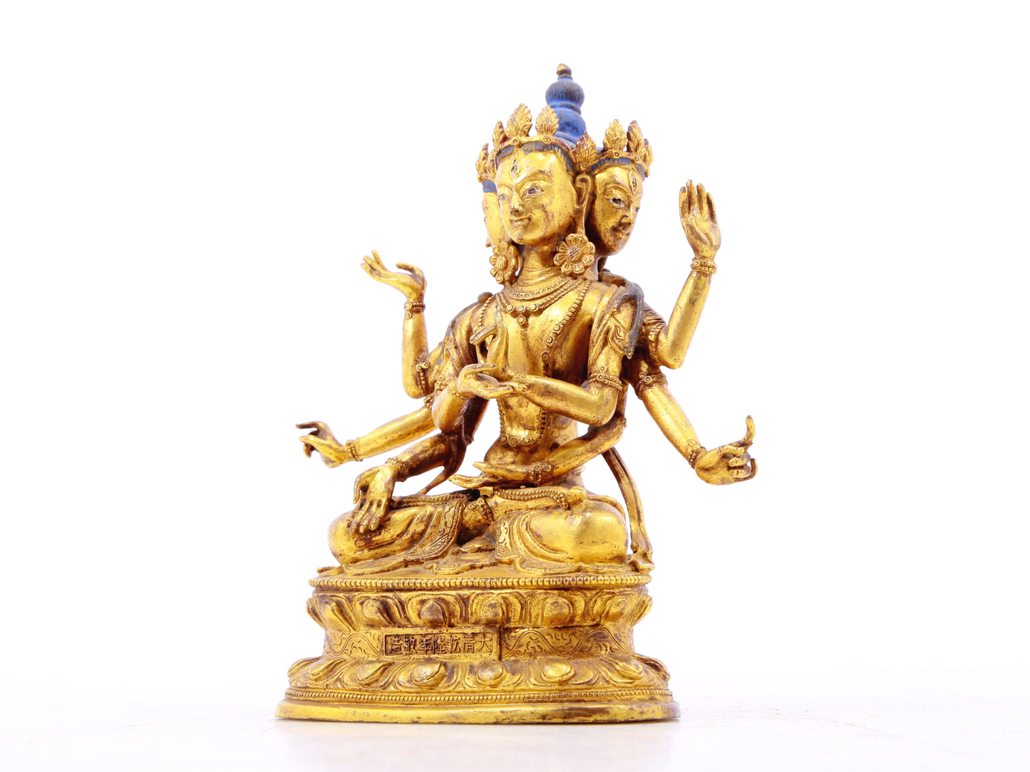 A serene gilt bronze statue of Bodhisattva