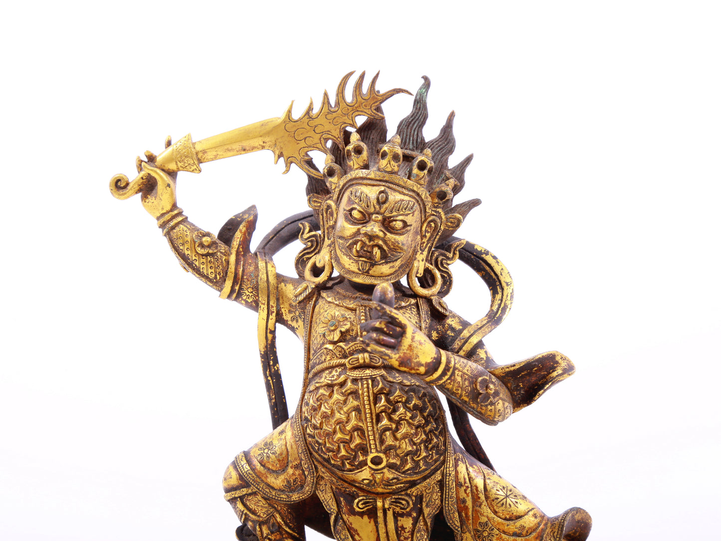 A serene gilt bronze Vajra statue