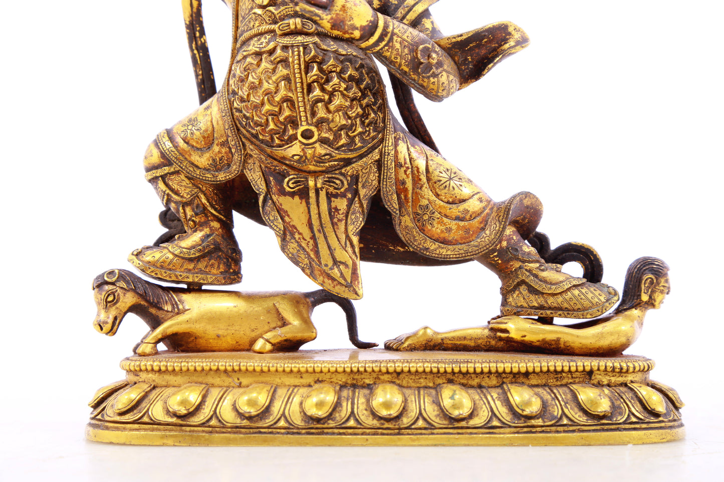 A serene gilt bronze Vajra statue