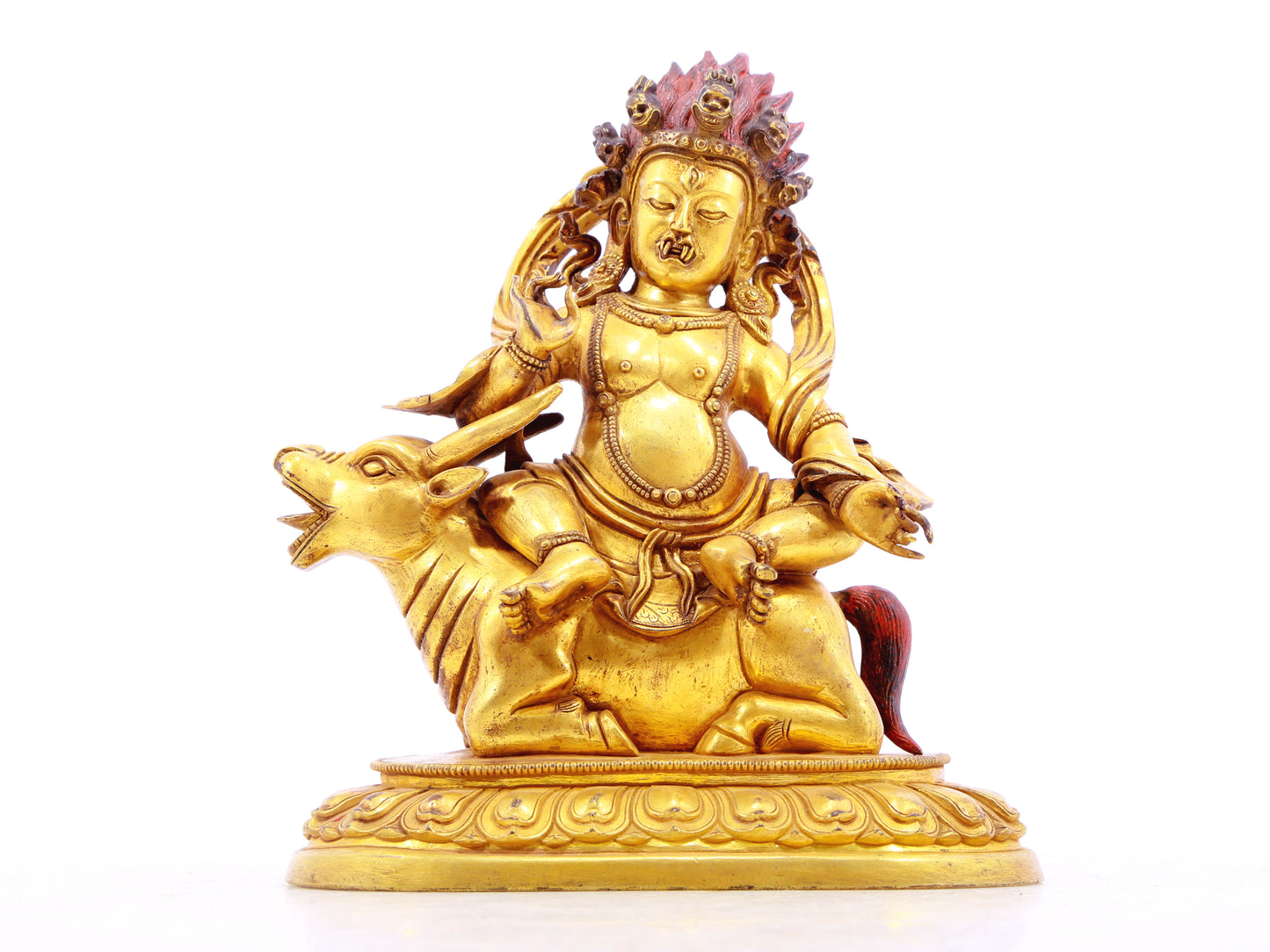 A serene gilt bronze Vajra statue