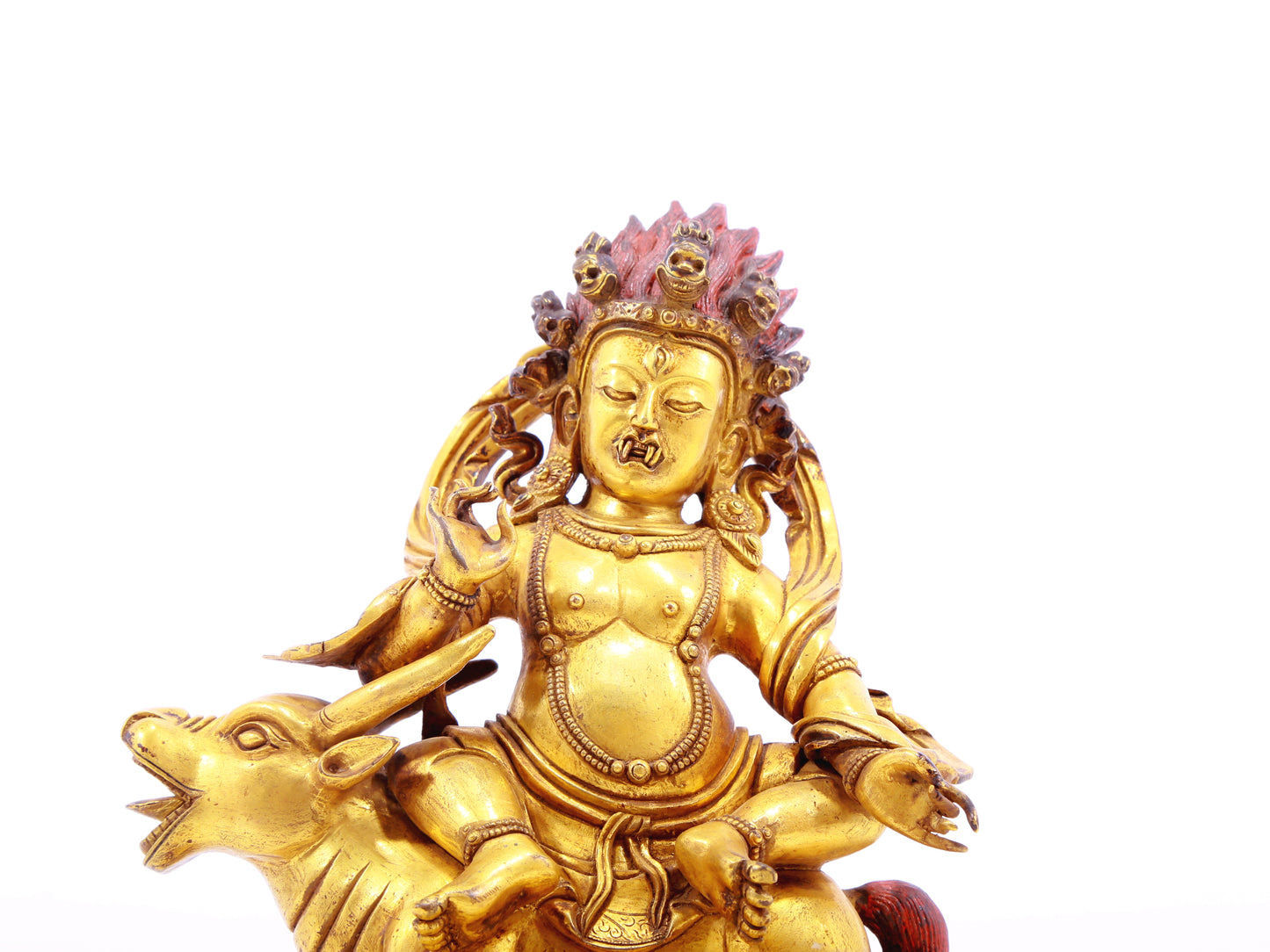 A serene gilt bronze Vajra statue