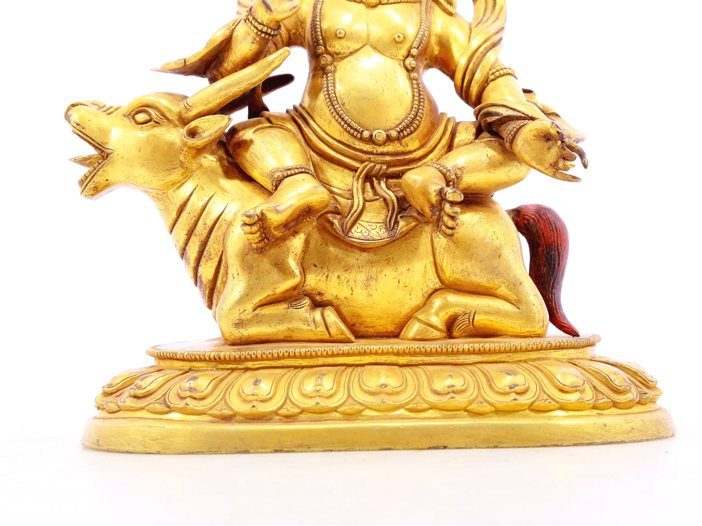 A serene gilt bronze Vajra statue