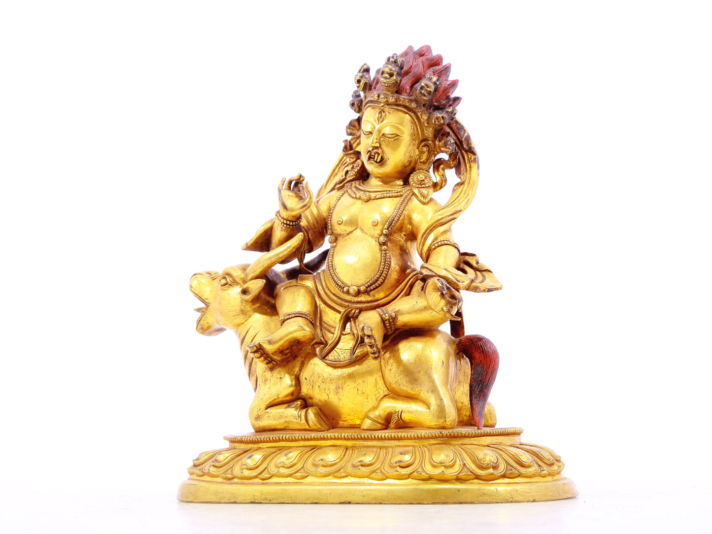 A serene gilt bronze Vajra statue