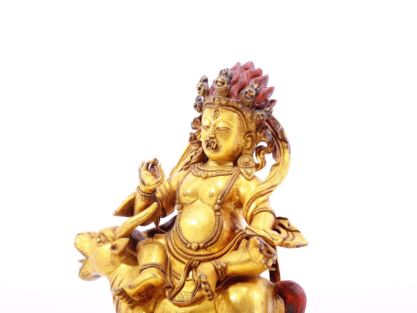 A serene gilt bronze Vajra statue