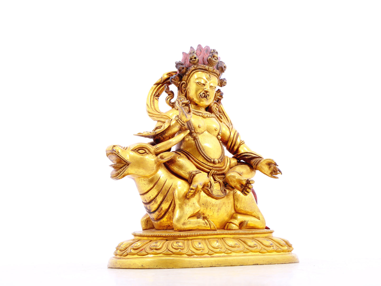 A serene gilt bronze Vajra statue