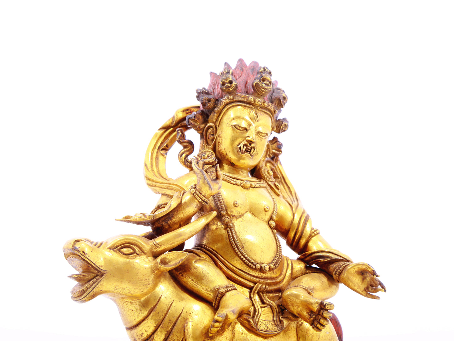 A serene gilt bronze Vajra statue