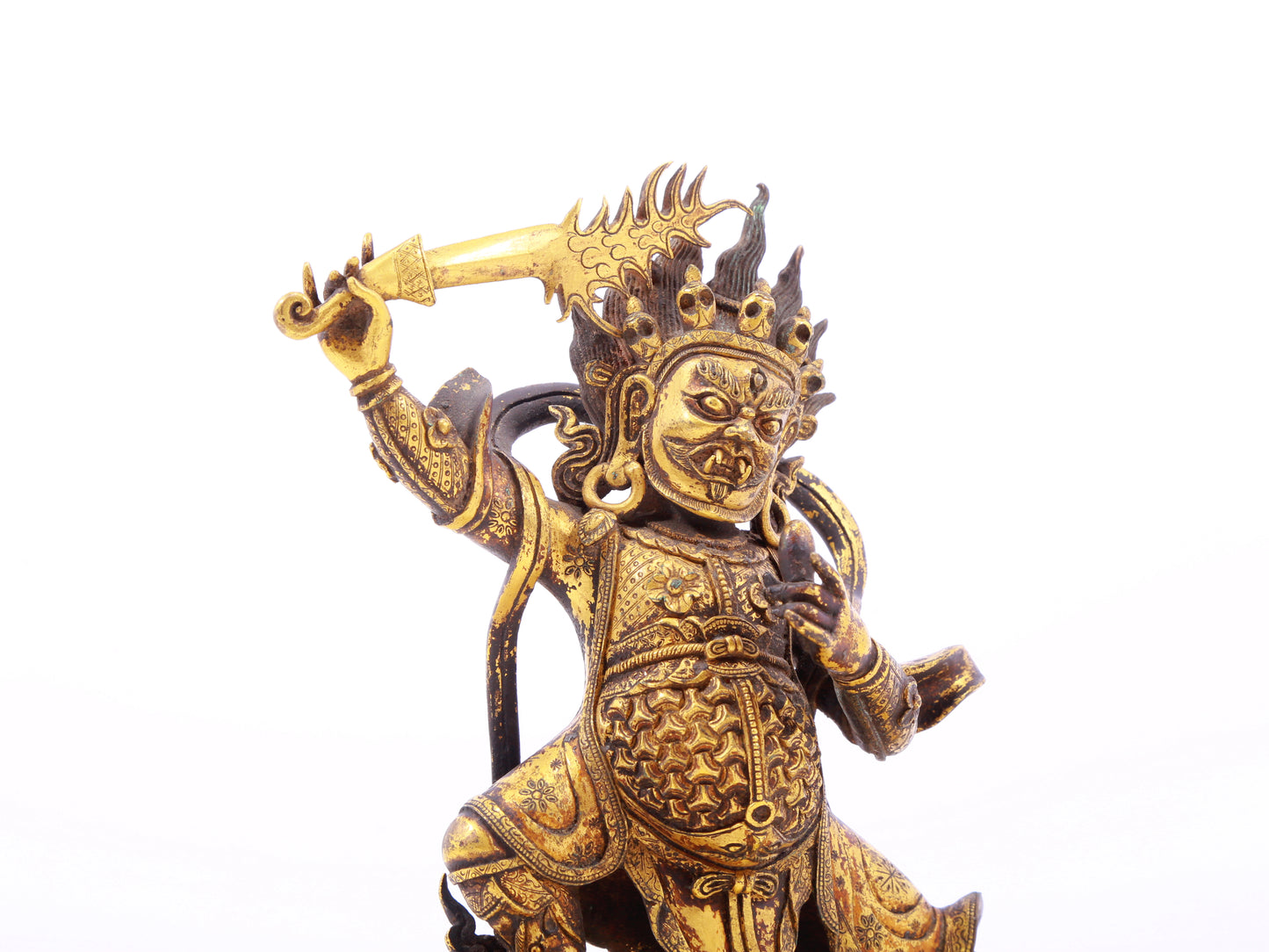 A serene gilt bronze Vajra statue