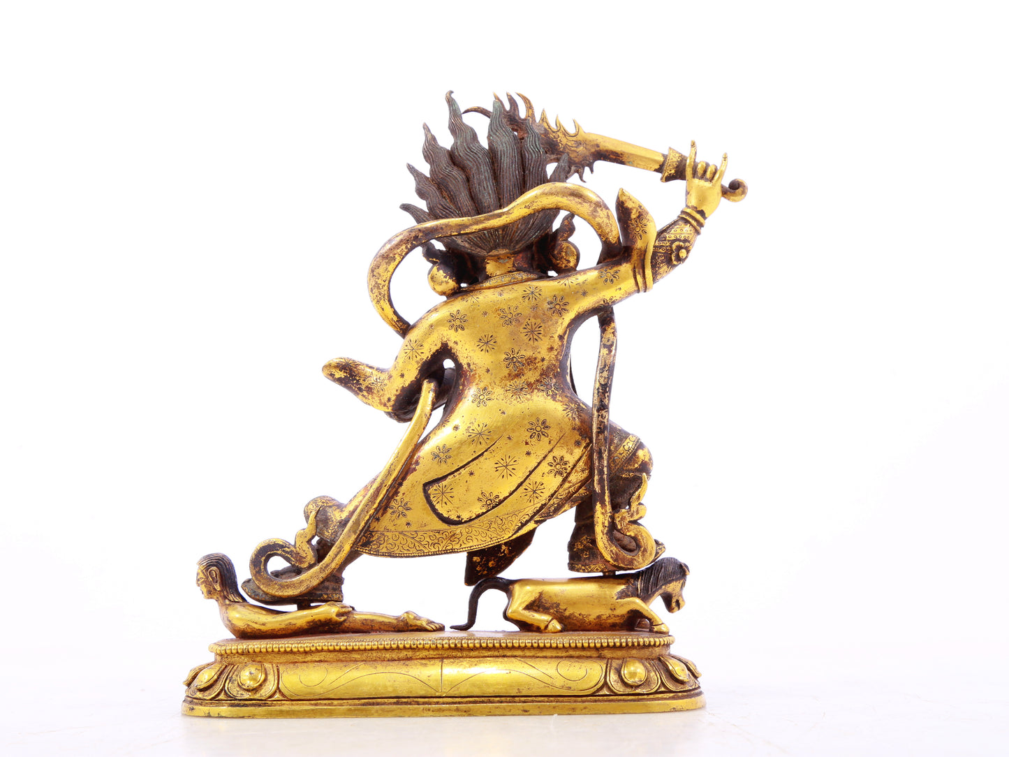 A serene gilt bronze Vajra statue