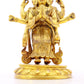 A serene gilt bronze statue of Guanyin with eleven faces