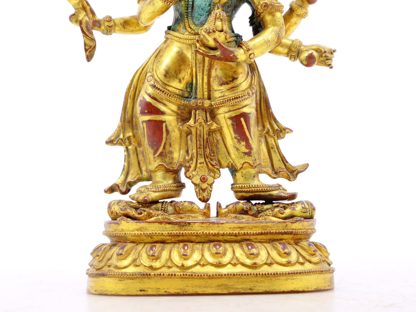 A serene gilt bronze Vajra statue