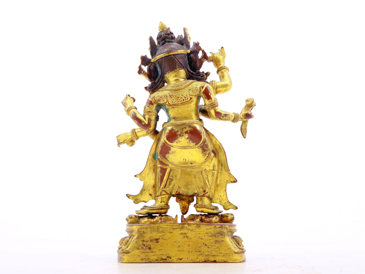 A serene gilt bronze Vajra statue