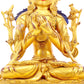 A solemn gilt bronze statue of Manjushri Bodhisattva