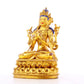 A solemn gilt bronze statue of Manjushri Bodhisattva